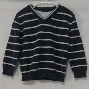 MATALAN RETAIL LTD. | 2-3 years | Navy Blue and White Striped V-Neck Sweater